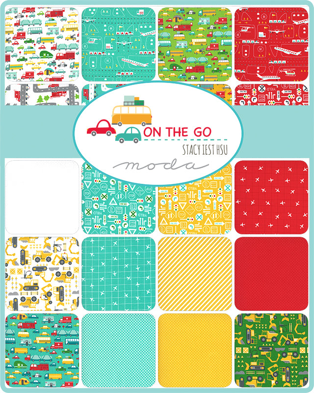 Moda On high quality the Go Clouds Trucks Children's Themed Quilters Fabric 15 Yards 20724 11