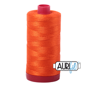 Aurifil 12 wt thread 1104 neon orange