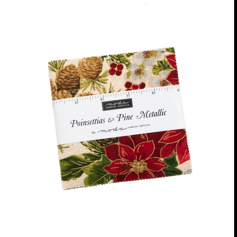 Poinsettias and Pine Charm Pack 33510m